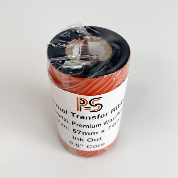 MP_2_Черный риббон PS Wax/Resin Premium 57мм х 74м (термотрасферная лента), OUT, 0.5'', ширина втулки 57мм MP_2_Черный риббон PS Wax/Resin Premium 57мм х 74м (термотрасферная лента), OUT, 0.5'', ширина втулки 57мм