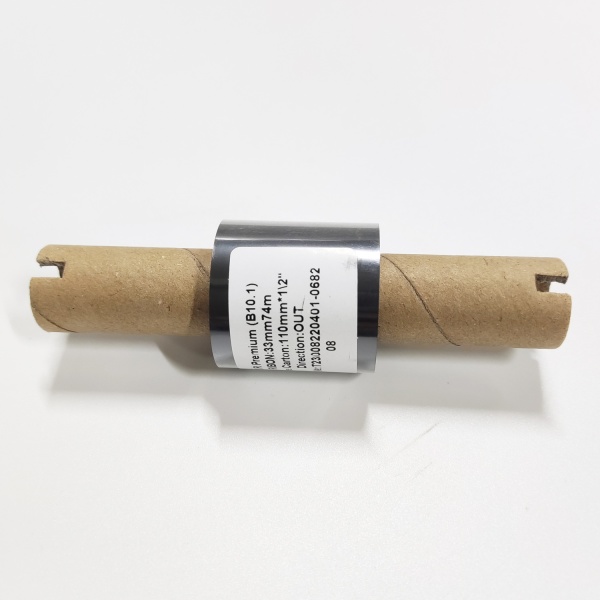 MP_4_Риббон B10.1 Wax/Resin PREMIUM 33мм х 74м, OUT, втулка 0,5'', втулка 110 мм MP_4_Риббон B10.1 Wax/Resin PREMIUM 33мм х 74м, OUT, втулка 0,5'', втулка 110 мм