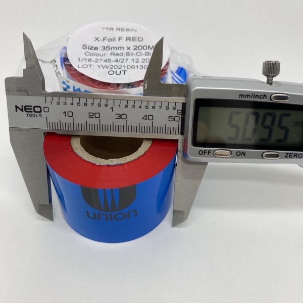 MP_2_Красная термотрансферная лента X-Foil RED (Flat Head) Resin 35мм х 200м OUT 1'' для текстиля MP_2_Красная термотрансферная лента X-Foil RED (Flat Head) Resin 35мм х 200м OUT 1'' для текстиля