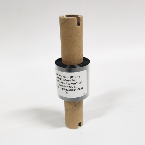 MP_3_Риббон B10.1 Wax/Resin PREMIUM 33мм х 74м, OUT, втулка 0,5'', втулка 110 мм MP_3_Риббон B10.1 Wax/Resin PREMIUM 33мм х 74м, OUT, втулка 0,5'', втулка 110 мм