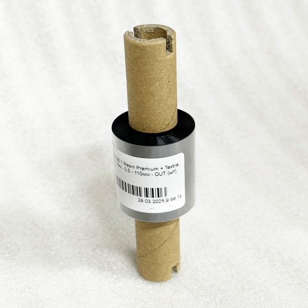 MP_2_Риббон C20.1 Resin Premium + Textile 35мм х 74м, ширина втулки 110 мм, намотка OUT, диаметр втулки 0,5'' MP_2_Риббон C20.1 Resin Premium + Textile 35мм х 74м, ширина втулки 110 мм, намотка OUT, диаметр втулки 0,5''