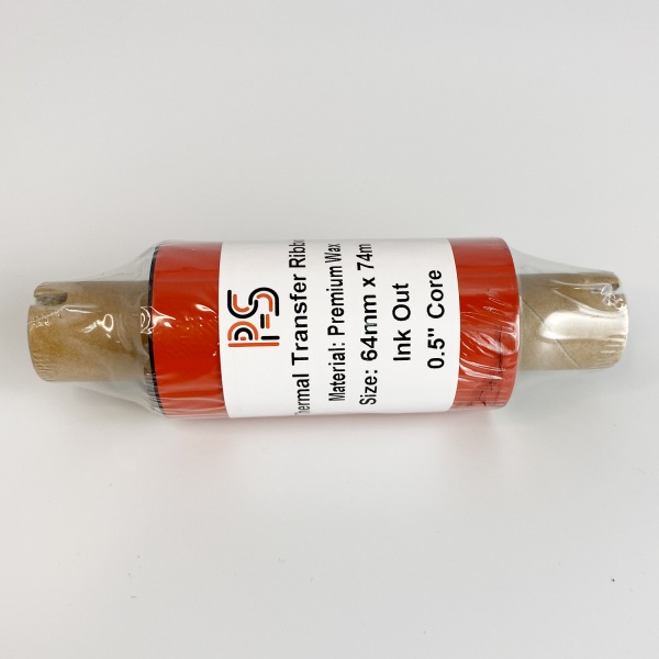 MP_3_Риббон PS Wax Premium 64мм х 74м, черный (термотрансферная лента). OUT, 0.5'', ширина втулки 110мм MP_3_Риббон PS Wax Premium 64мм х 74м, черный (термотрансферная лента). OUT, 0.5'', ширина втулки 110мм