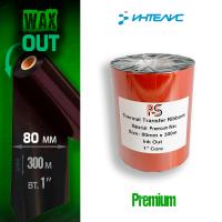 Риббон PS Wax Premium 80мм х 300м, OUT, 1"