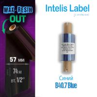 Риббон B40.7 Wax/Resin Color Blue 57мм х 74м, 0.5", 110мм, OUT