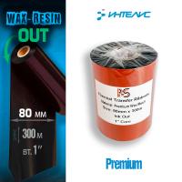 Риббон PS Wax/Resin Premium 80мм х 300м, OUT, "1", 80мм вт.