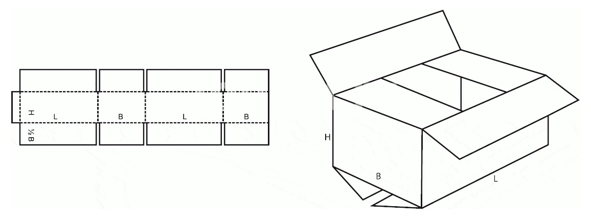 Схема короба из картона