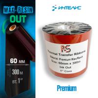 Риббон PS Wax/Resin Premium 60мм х 300м, OUT, 1"